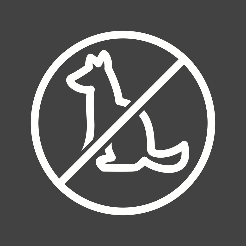 No Pet SIgn Line Inverted Icon