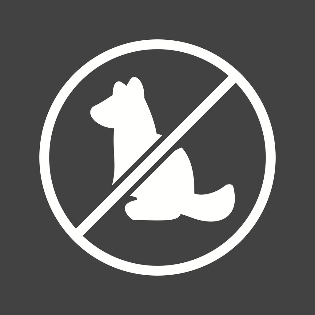 No Pet SIgn Glyph Inverted Icon