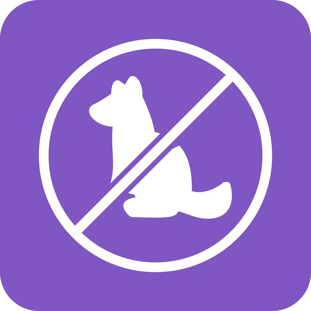 No Pet SIgn Flat Round Corner Icon