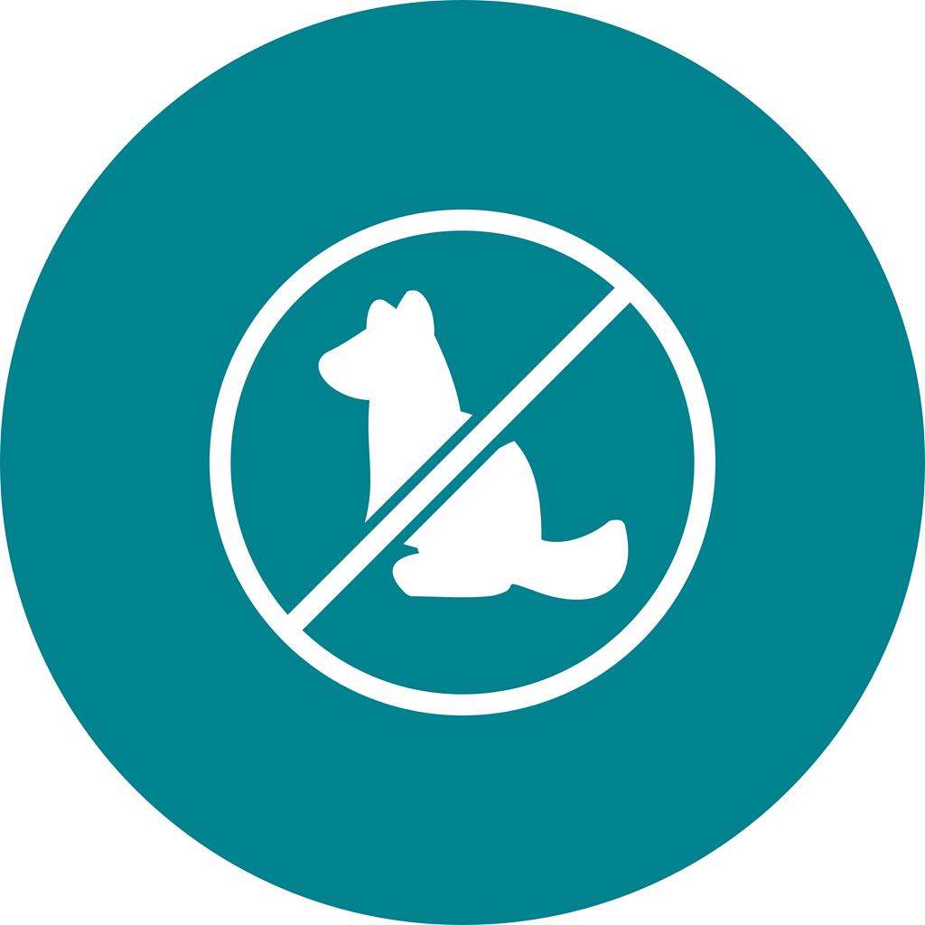 No Pet SIgn Flat Round Icon