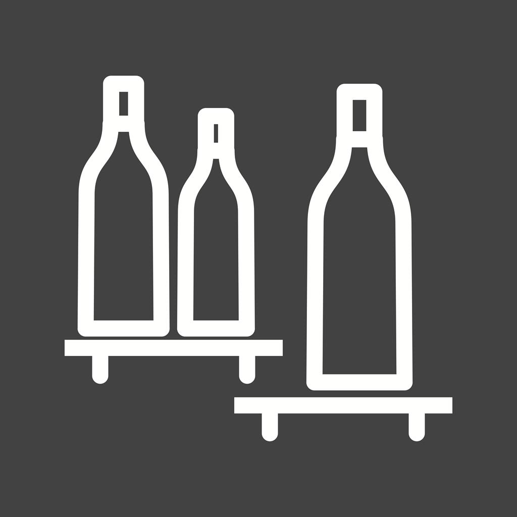 Bottles Shelf Line Inverted Icon