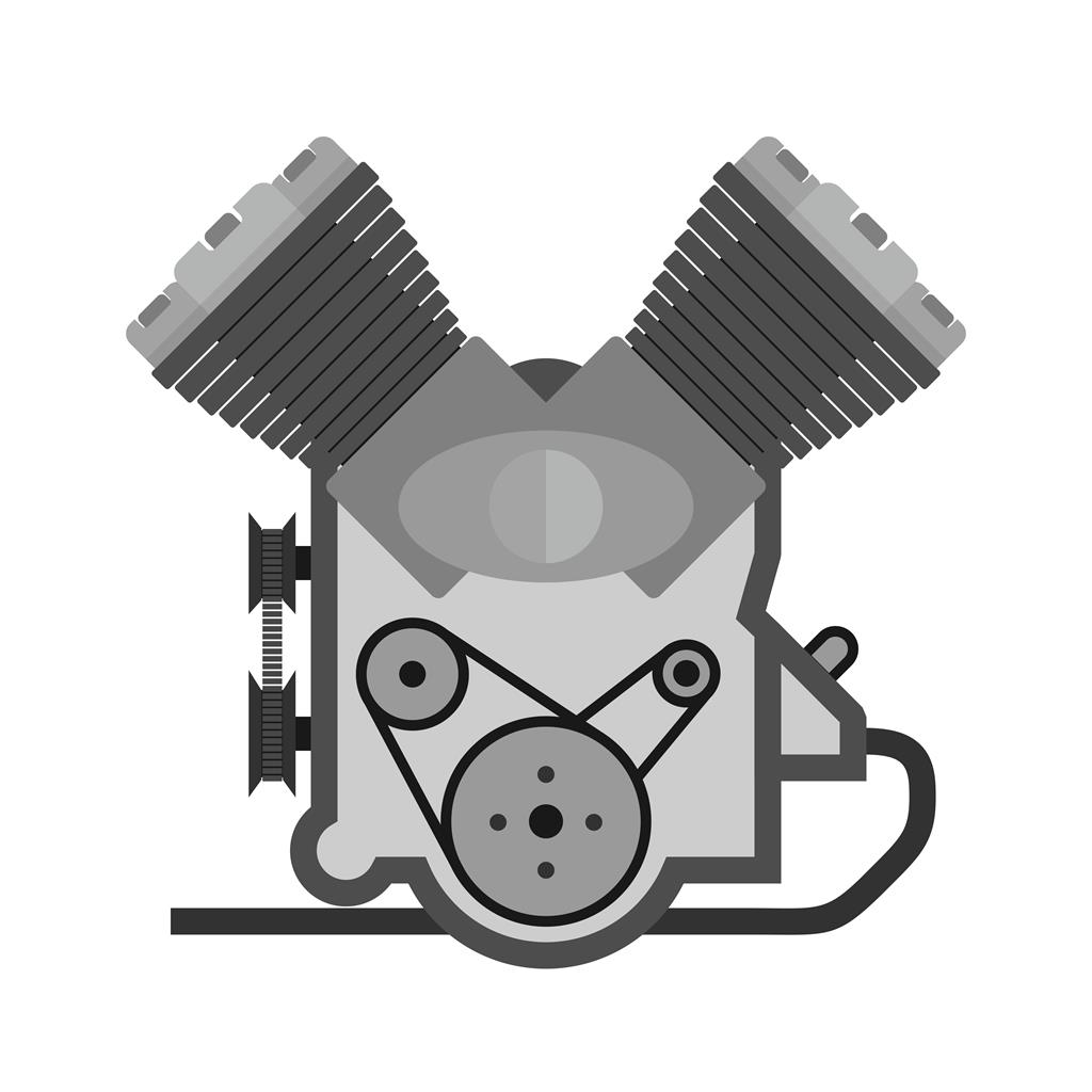 Engine Greyscale Icon - IconBunny