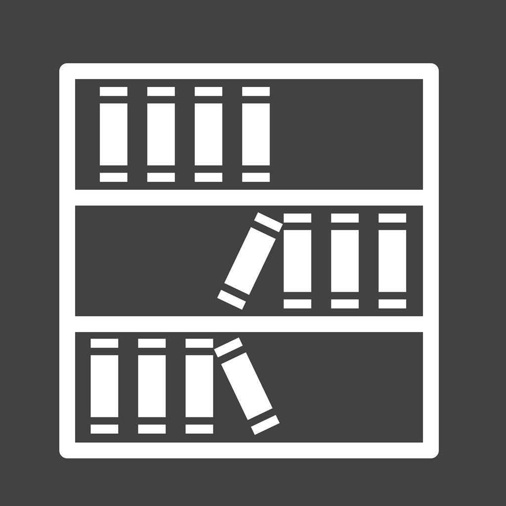 Bookshelf Glyph Inverted Icon