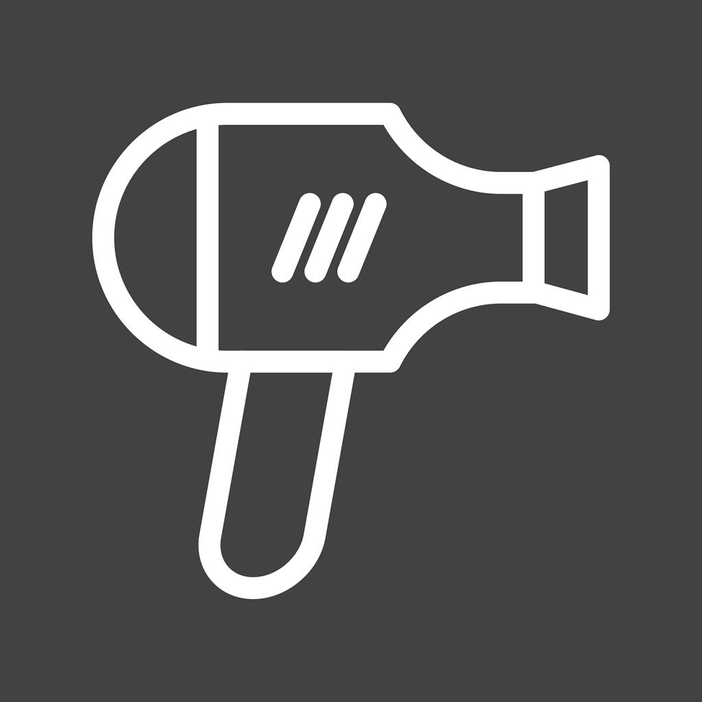 Hair Dryer Line Inverted Icon