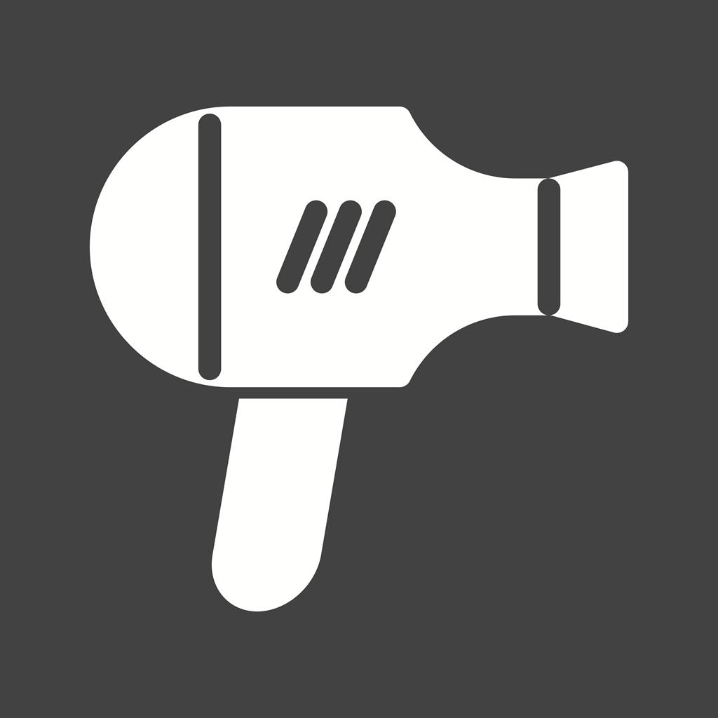 Hair Dryer Glyph Inverted Icon