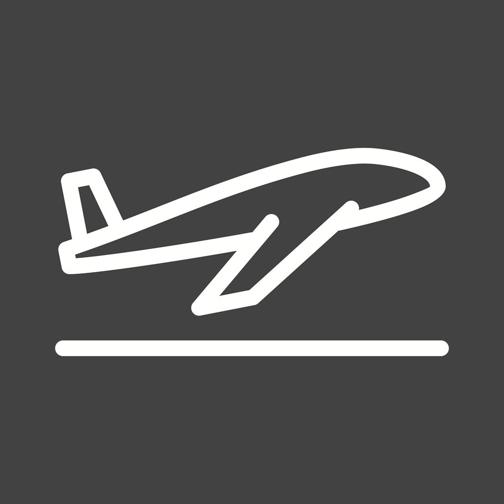 Aeroplane Line Inverted Icon