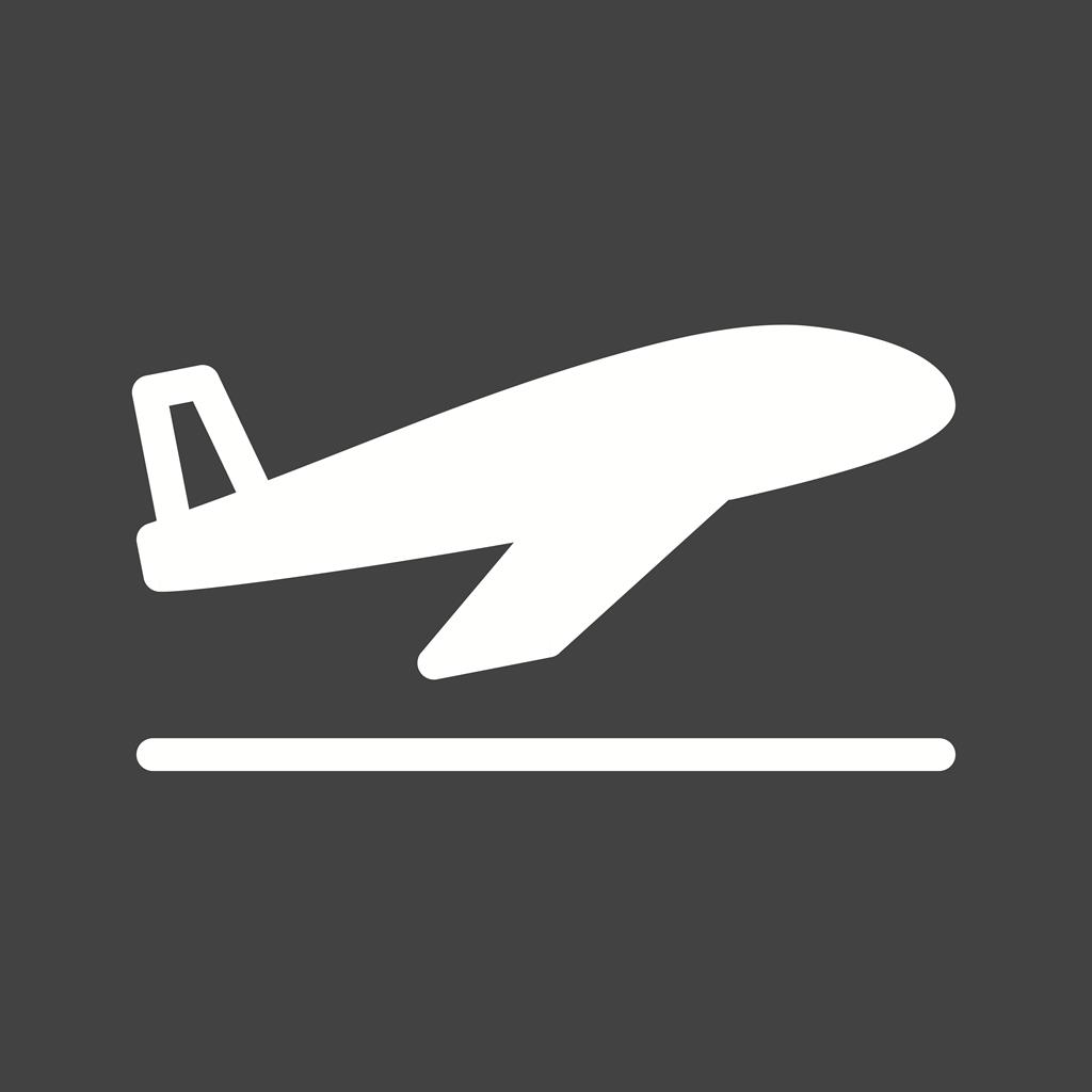Aeroplane Glyph Inverted Icon