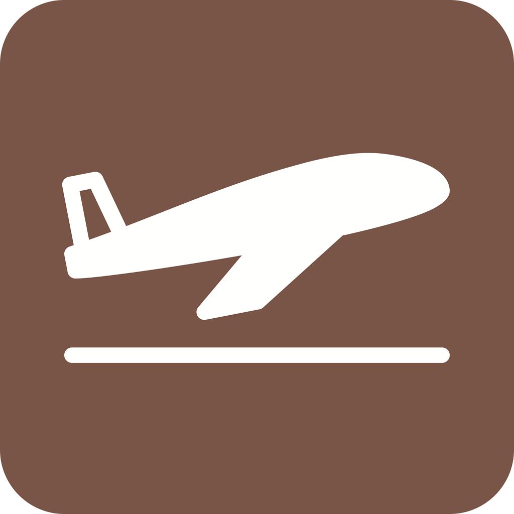 Aeroplane Flat Round Corner Icon
