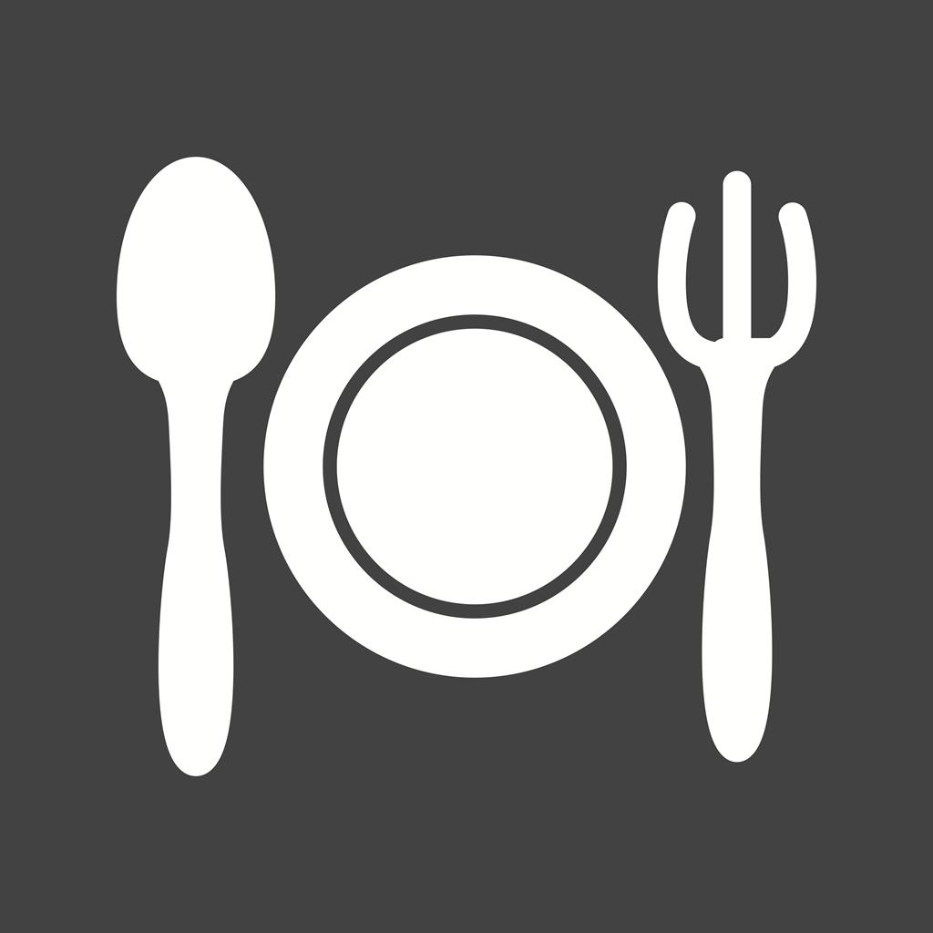 Dinner I Glyph Inverted Icon