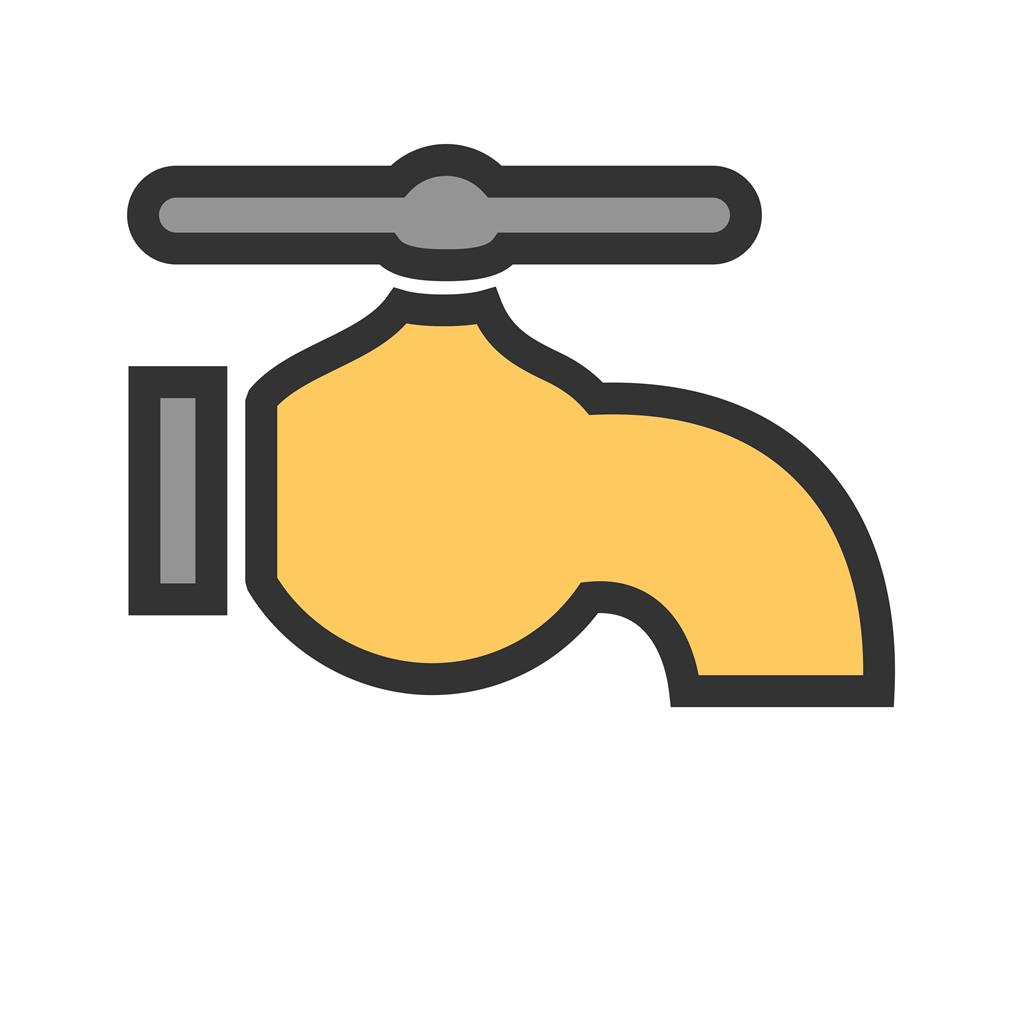 Water Tap Line Filled Icon - IconBunny