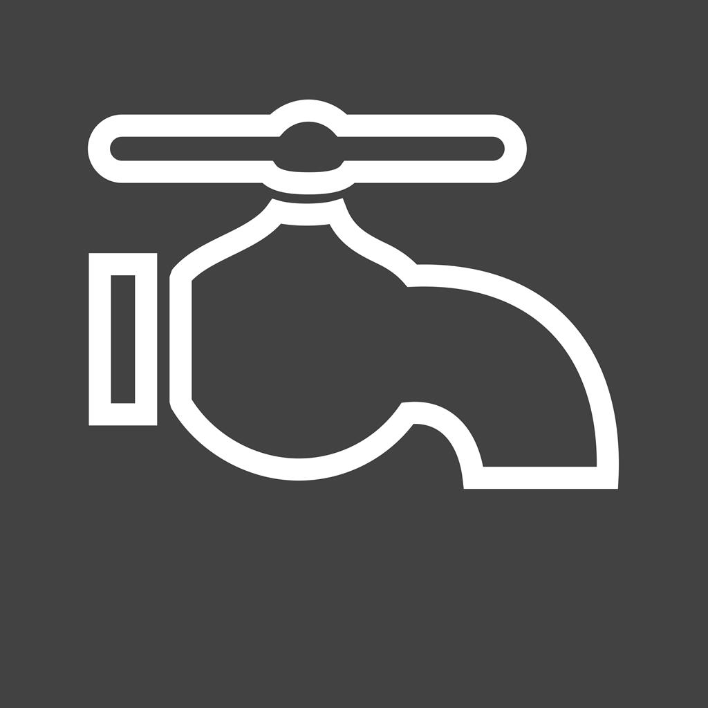 Water Tap Line Inverted Icon - IconBunny