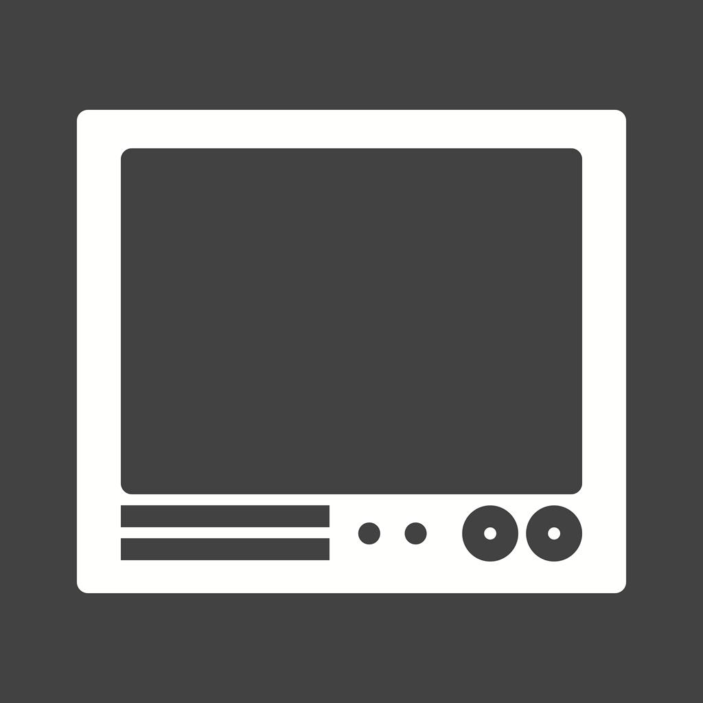 Television Set Glyph Inverted Icon