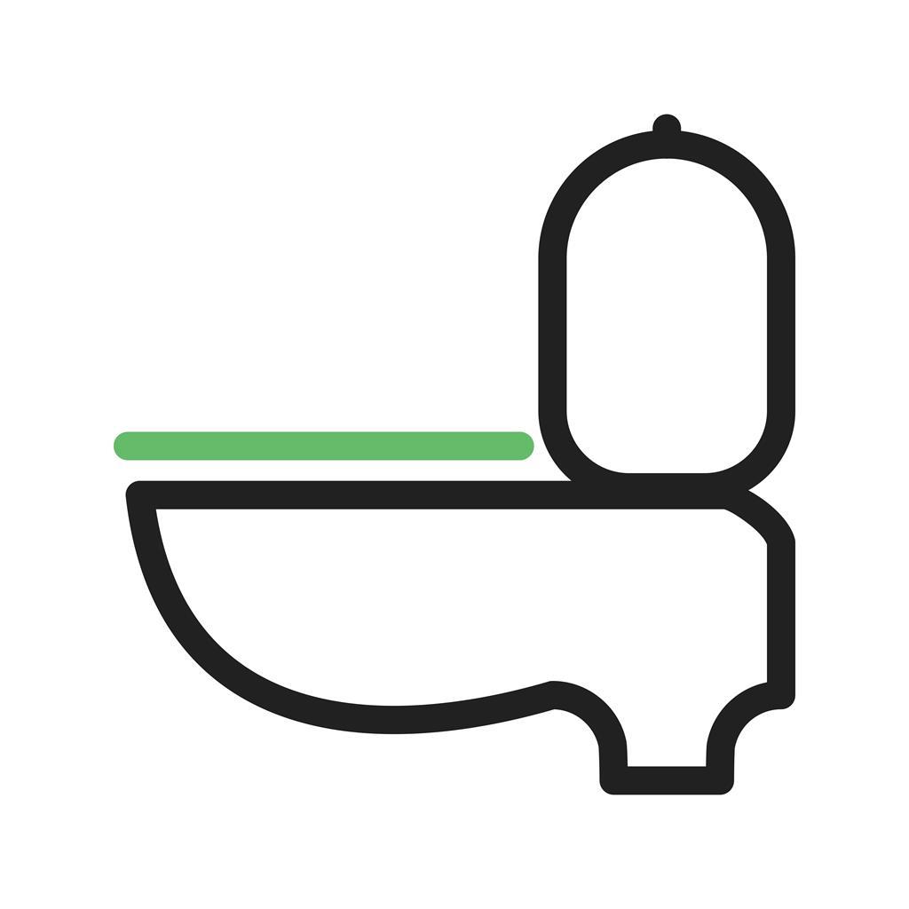 Toilet Seat Line Green Black Icon