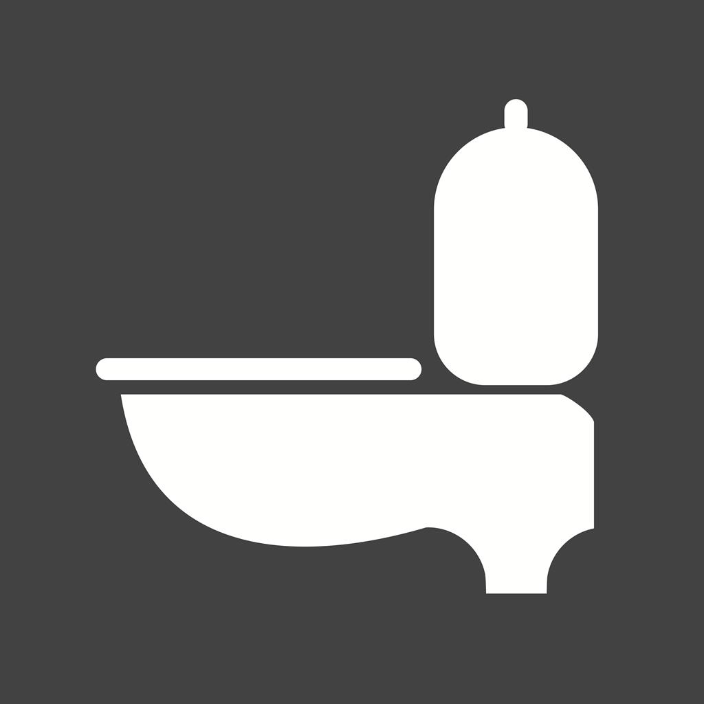 Toilet Seat Glyph Inverted Icon