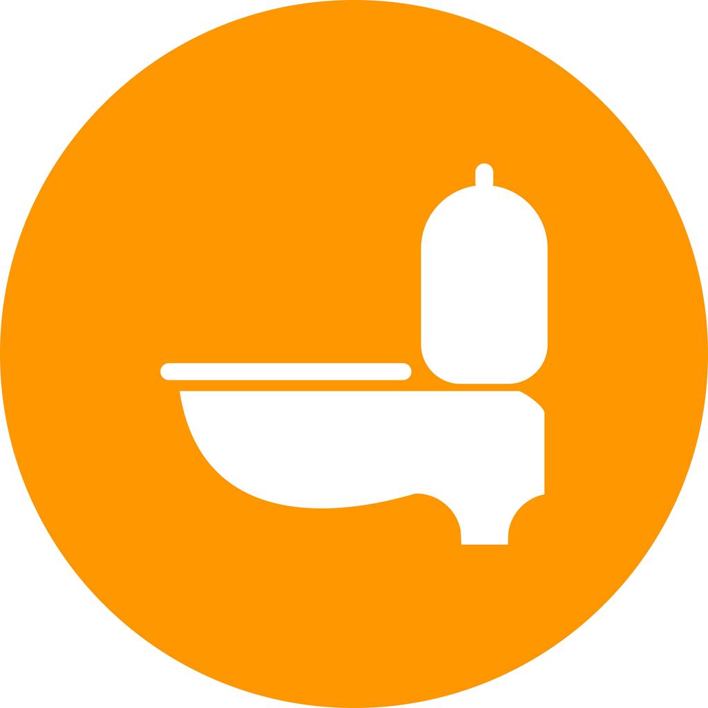 Toilet Seat Flat Round Icon