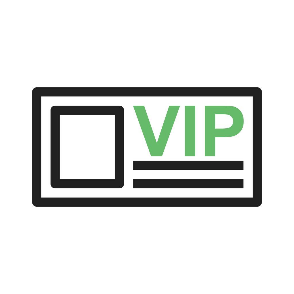 VIP Card Line Green Black Icon
