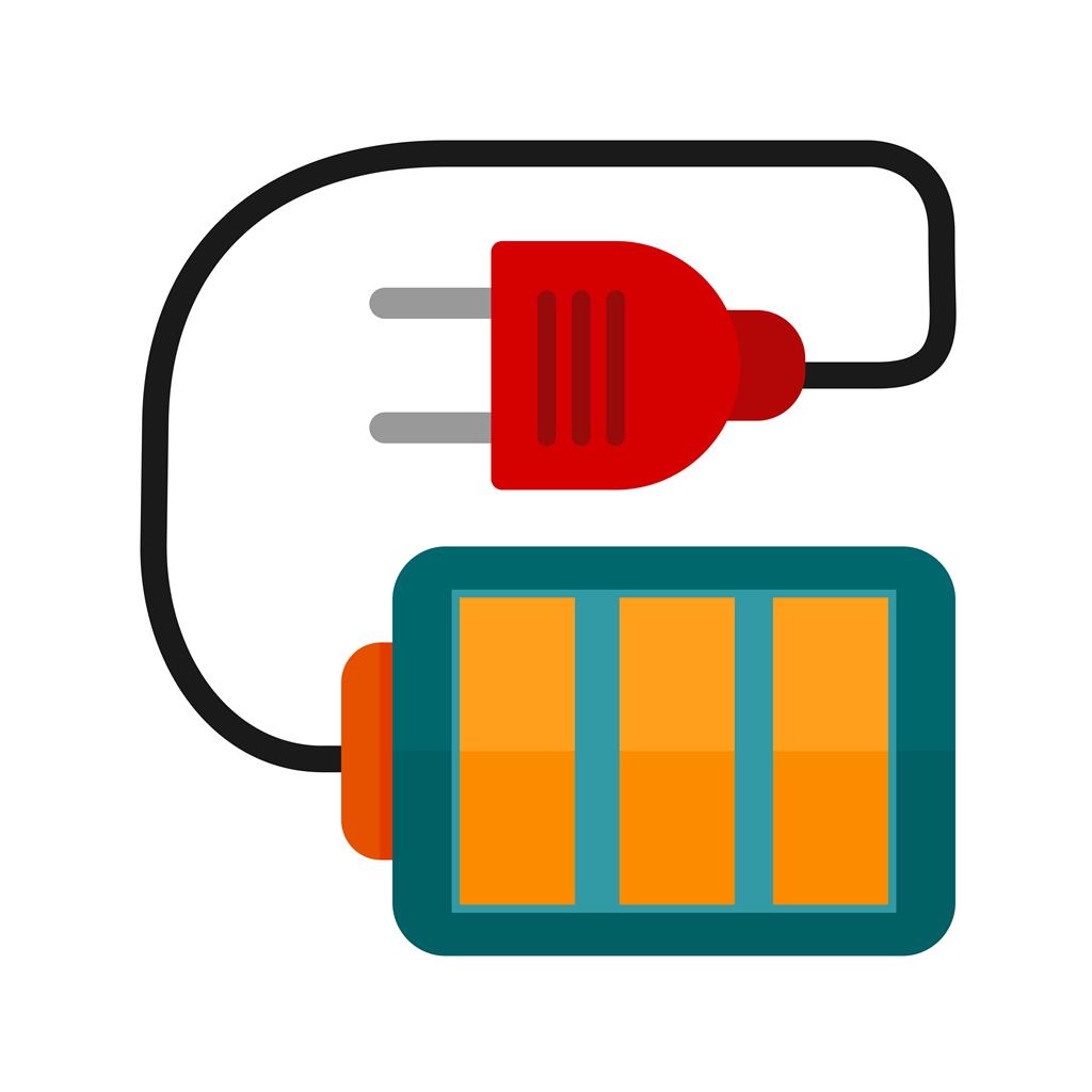 Cell and plug Flat Multicolor Icon - IconBunny