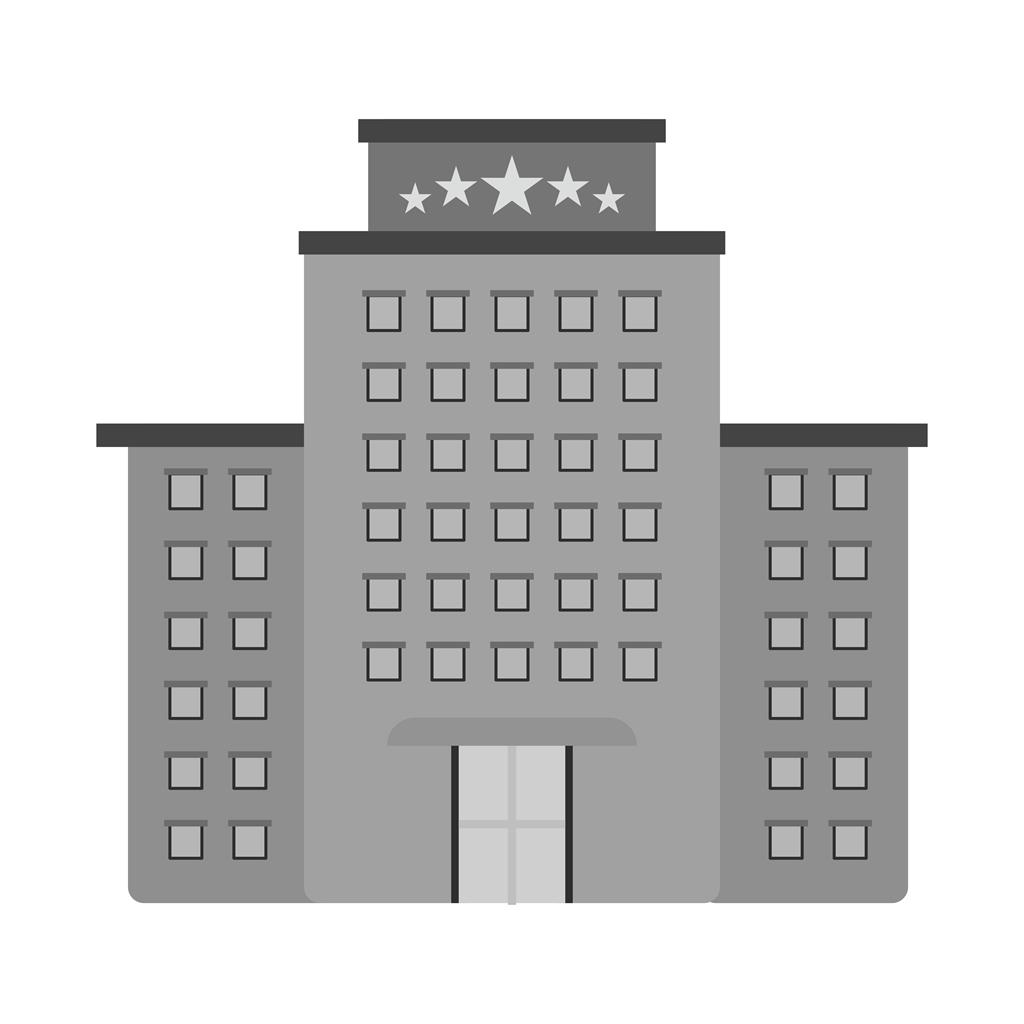 Five Star Building Greyscale Icon