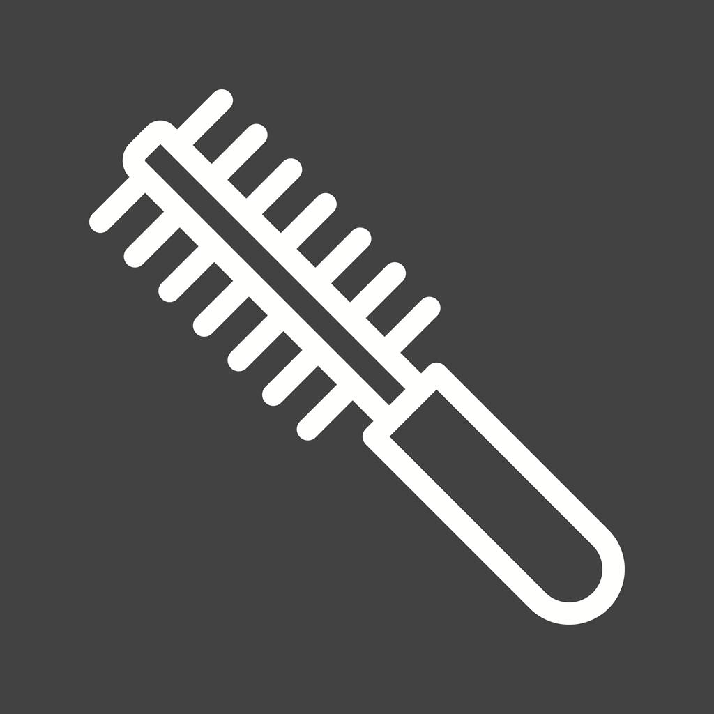Curly Hair Comb Line Inverted Icon