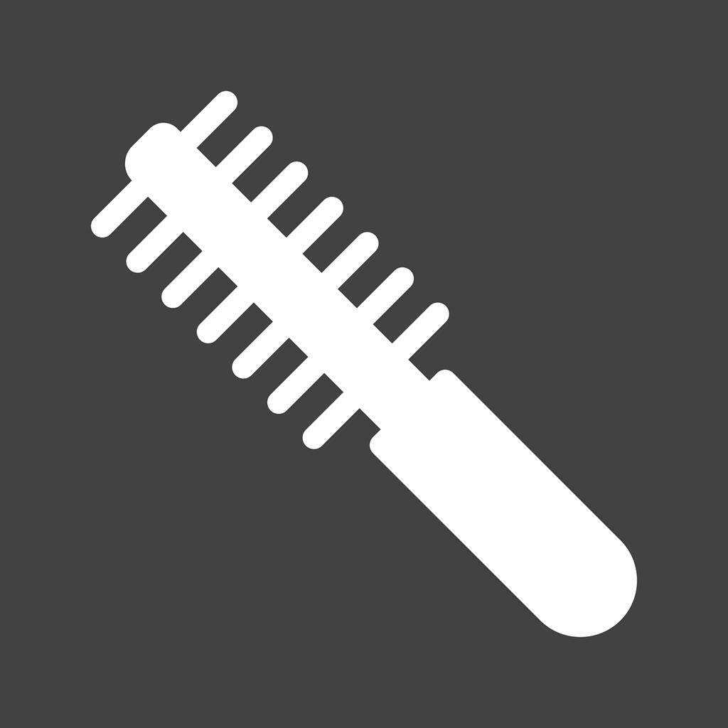 Curly Hair Comb Glyph Inverted Icon