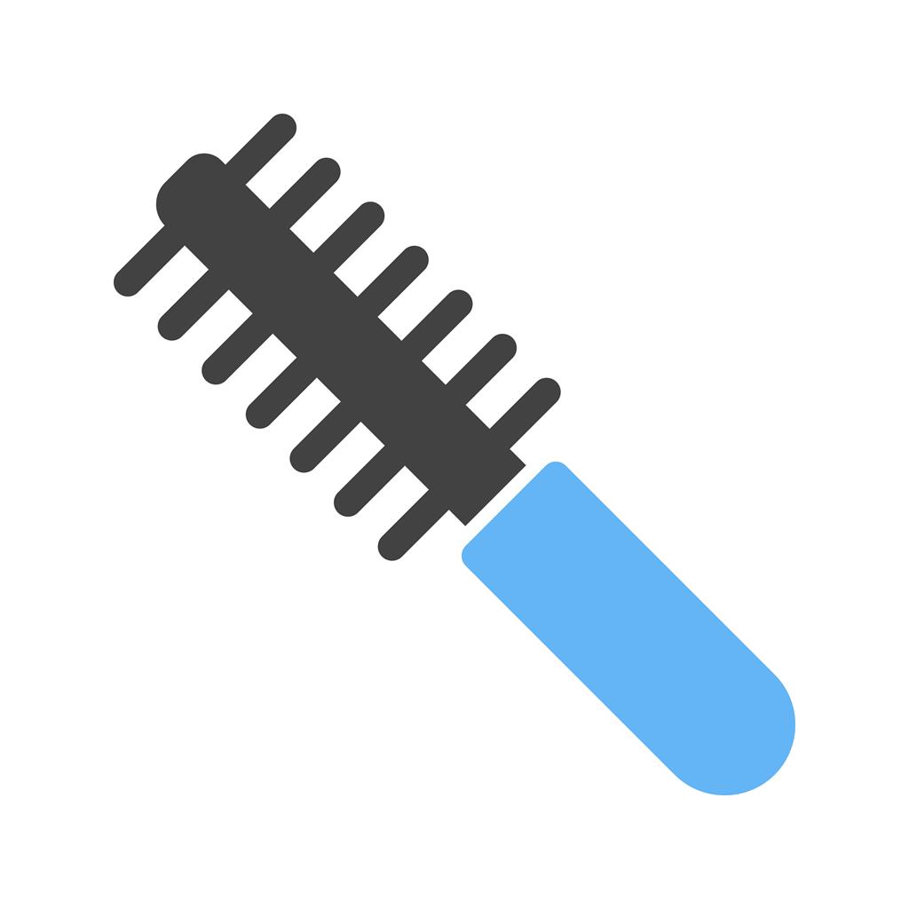 Curly Hair Comb Blue Black Icon