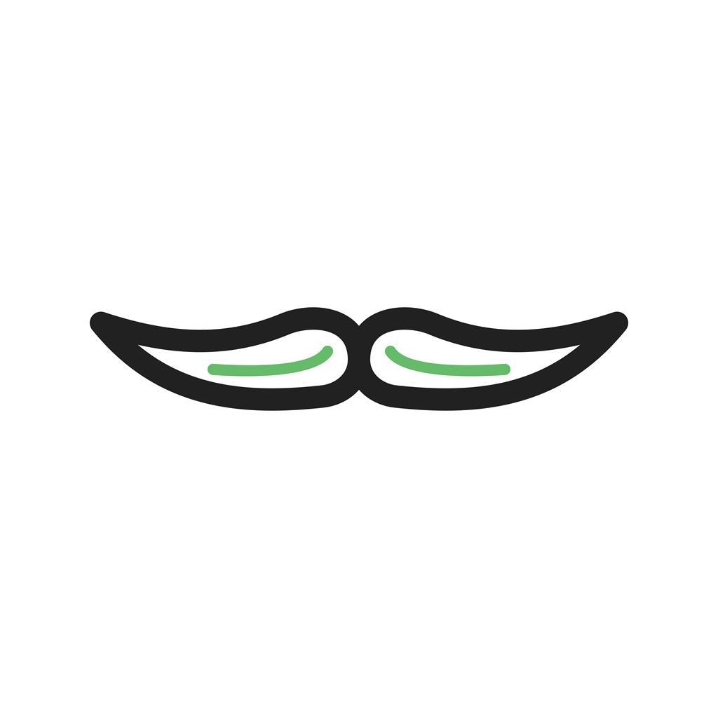 Moustache I Line Green Black Icon