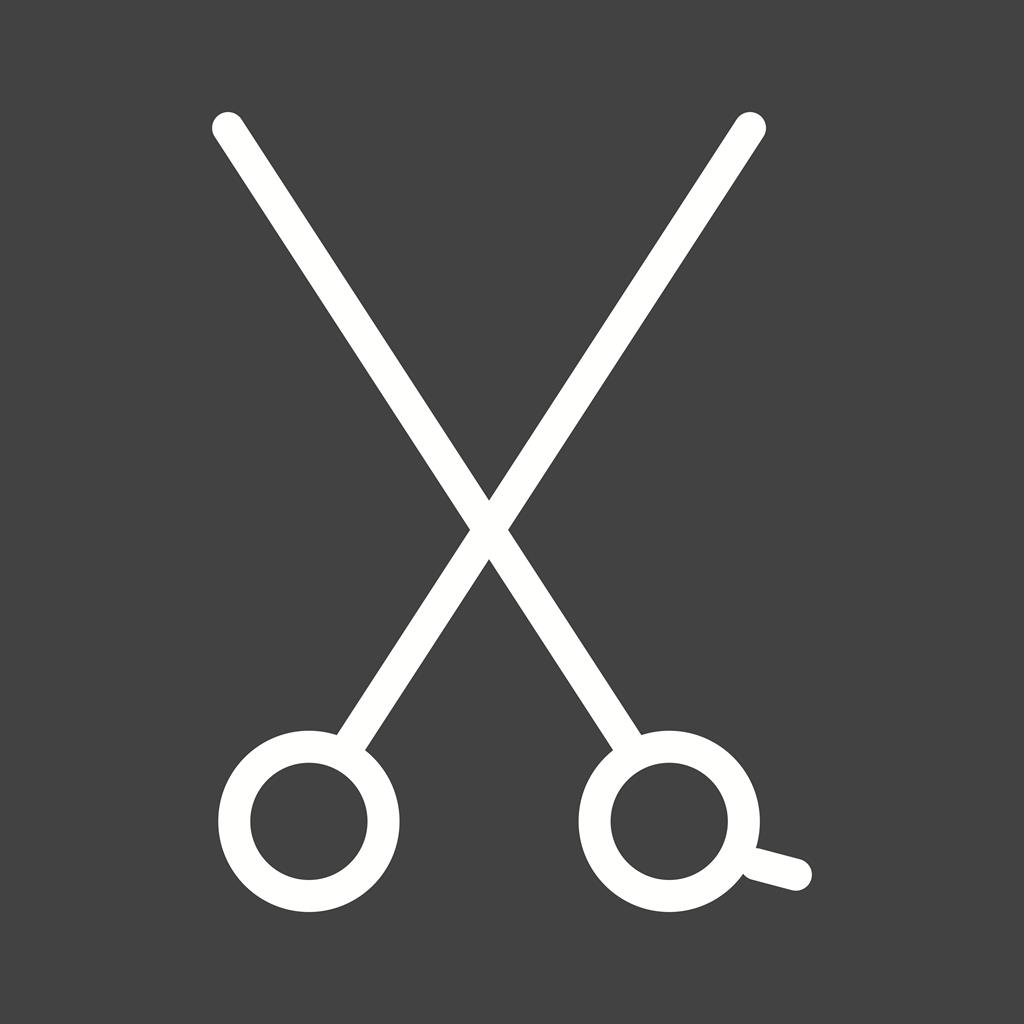 Scissors I Line Inverted Icon