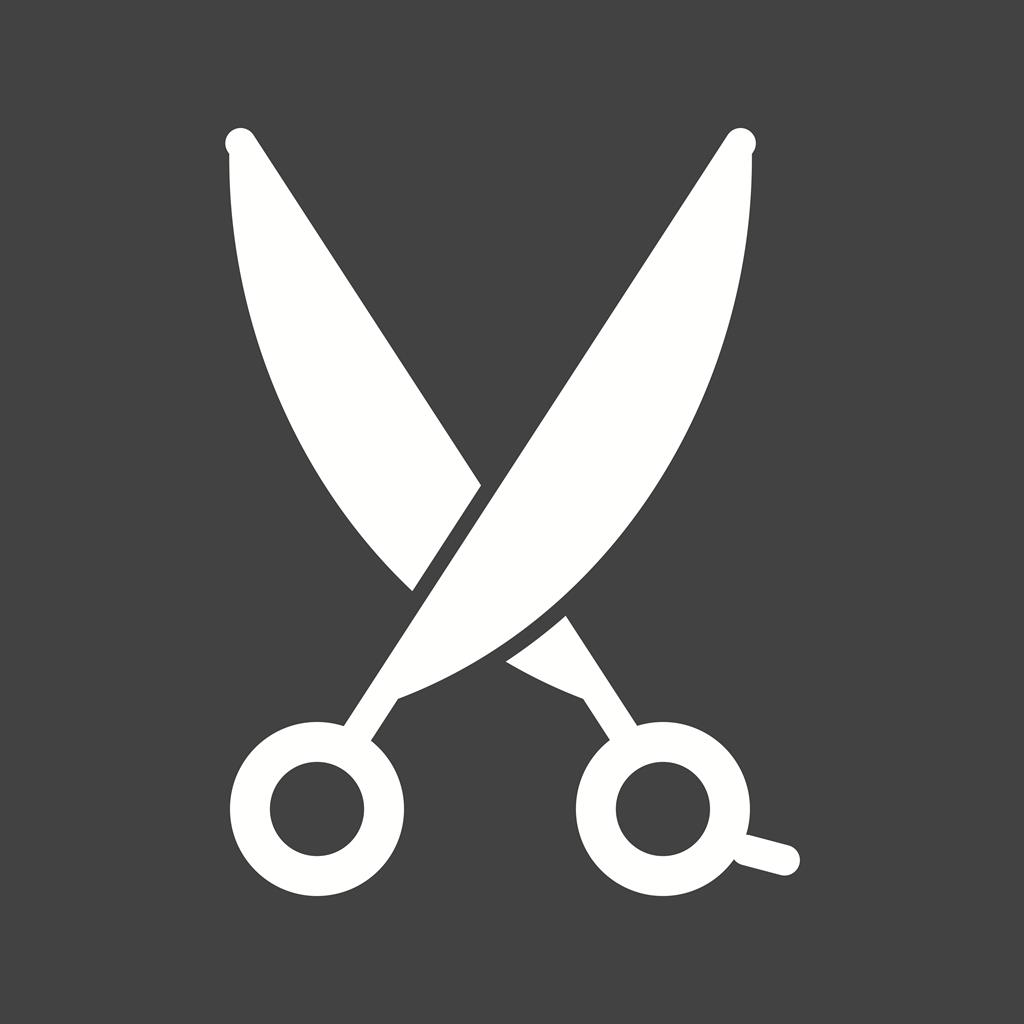 Scissors I Glyph Inverted Icon