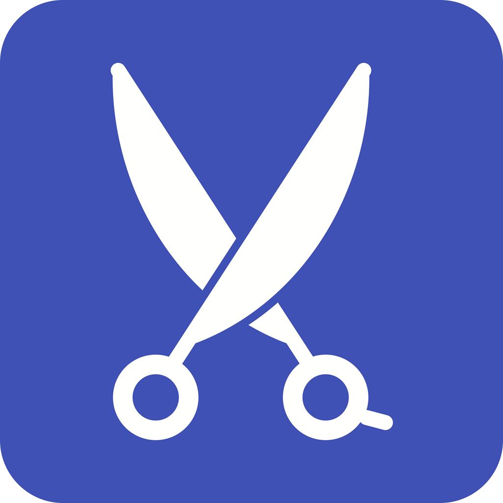 Scissors I Flat Round Corner Icon