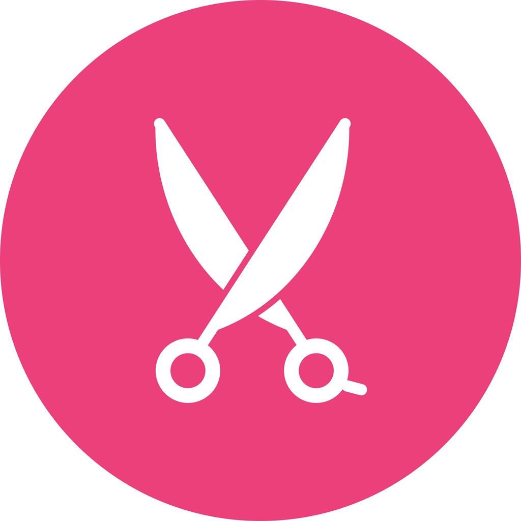 Scissors I Flat Round Icon