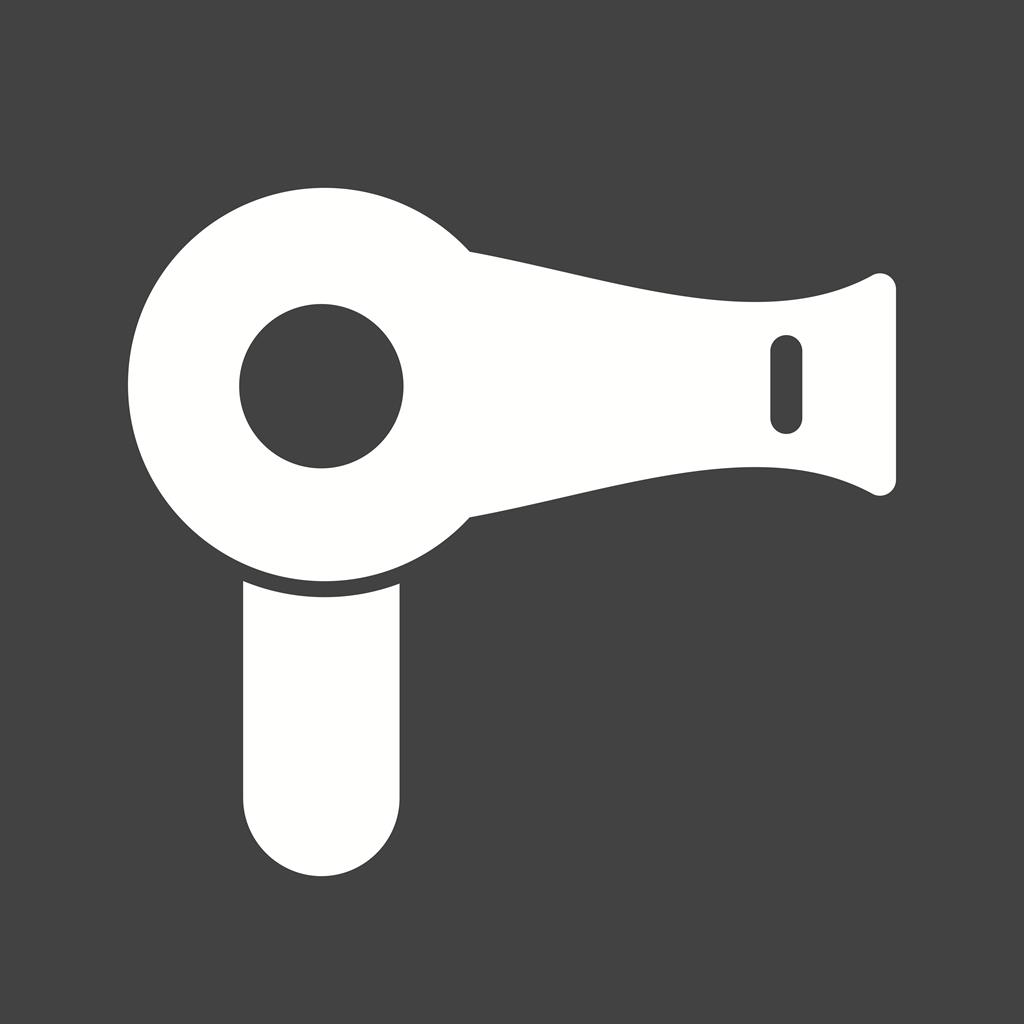Hair Dryer I Glyph Inverted Icon