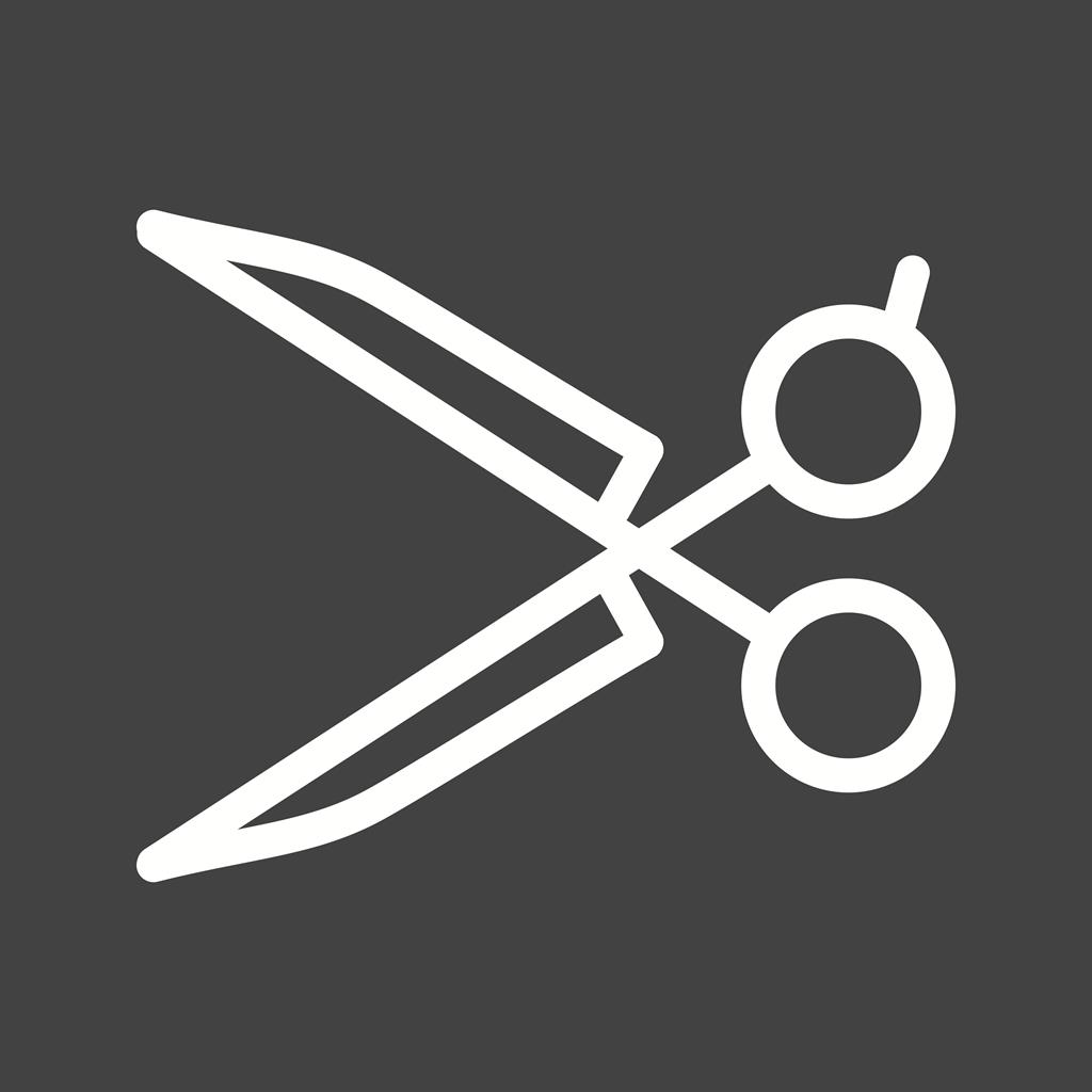 Scissors II Line Inverted Icon
