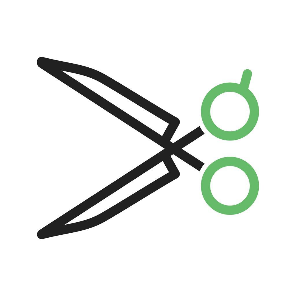 Scissors II Line Green Black Icon