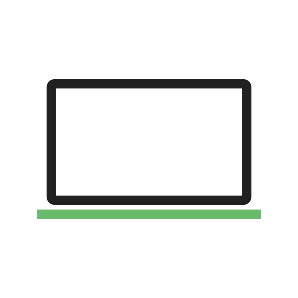 Laptop Line Green Black Icon - IconBunny