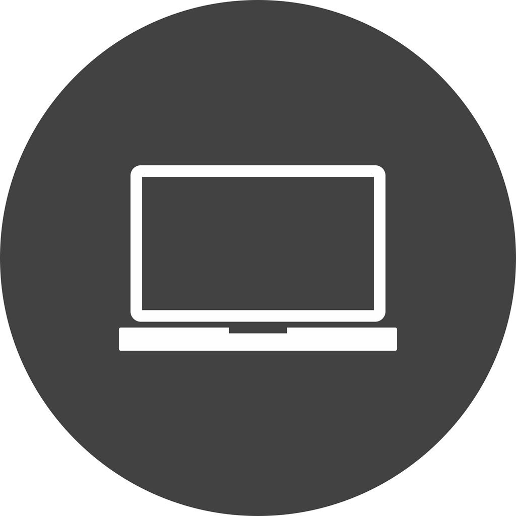 Laptop Flat Round Icon - IconBunny