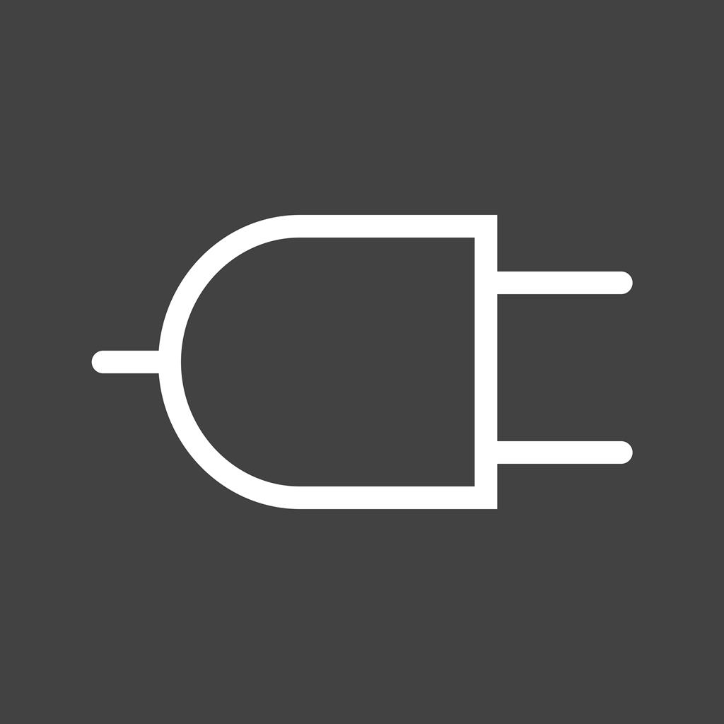 Plug I Line Inverted Icon - IconBunny