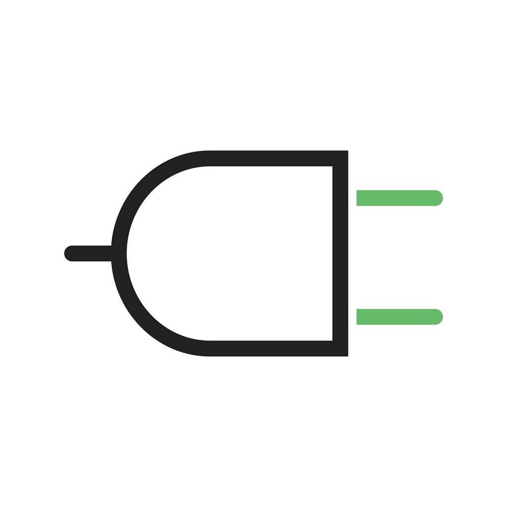 Plug I Line Green Black Icon - IconBunny