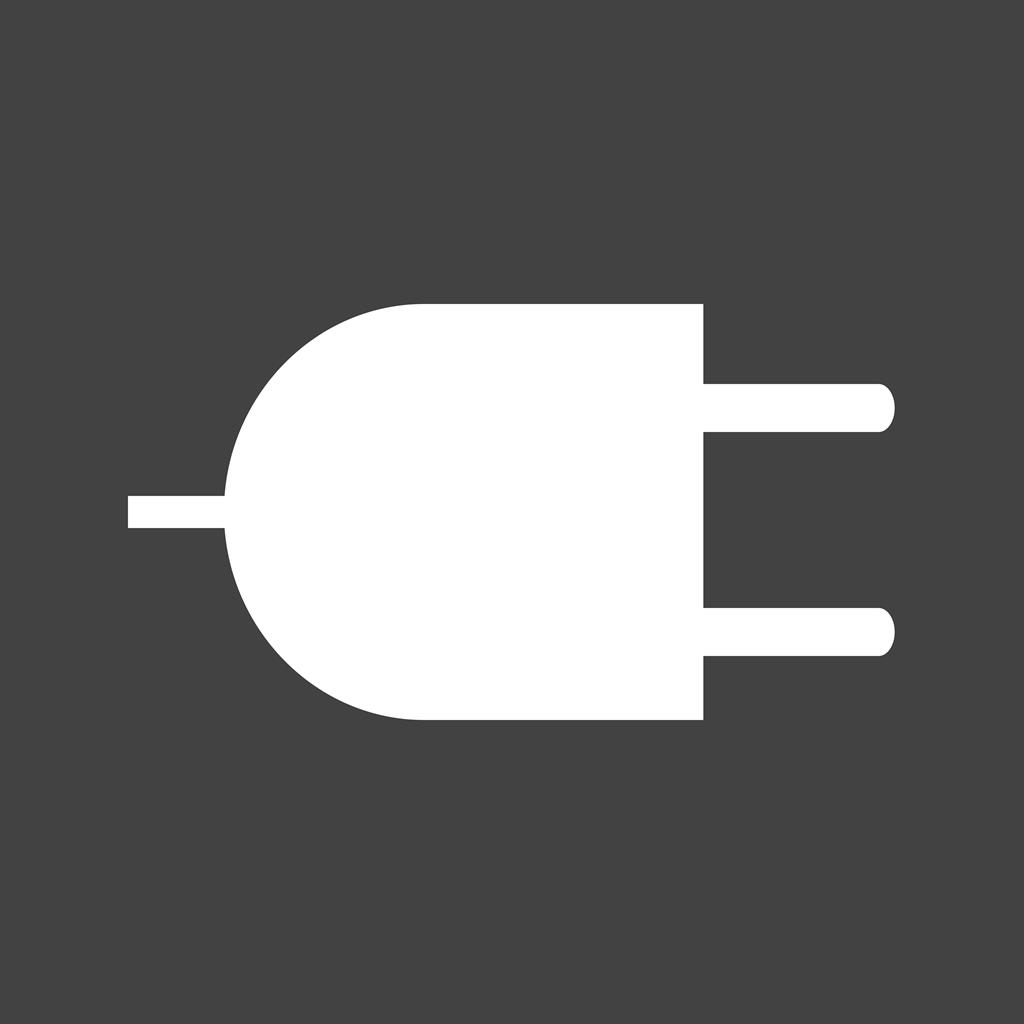 Plug I Glyph Inverted Icon - IconBunny