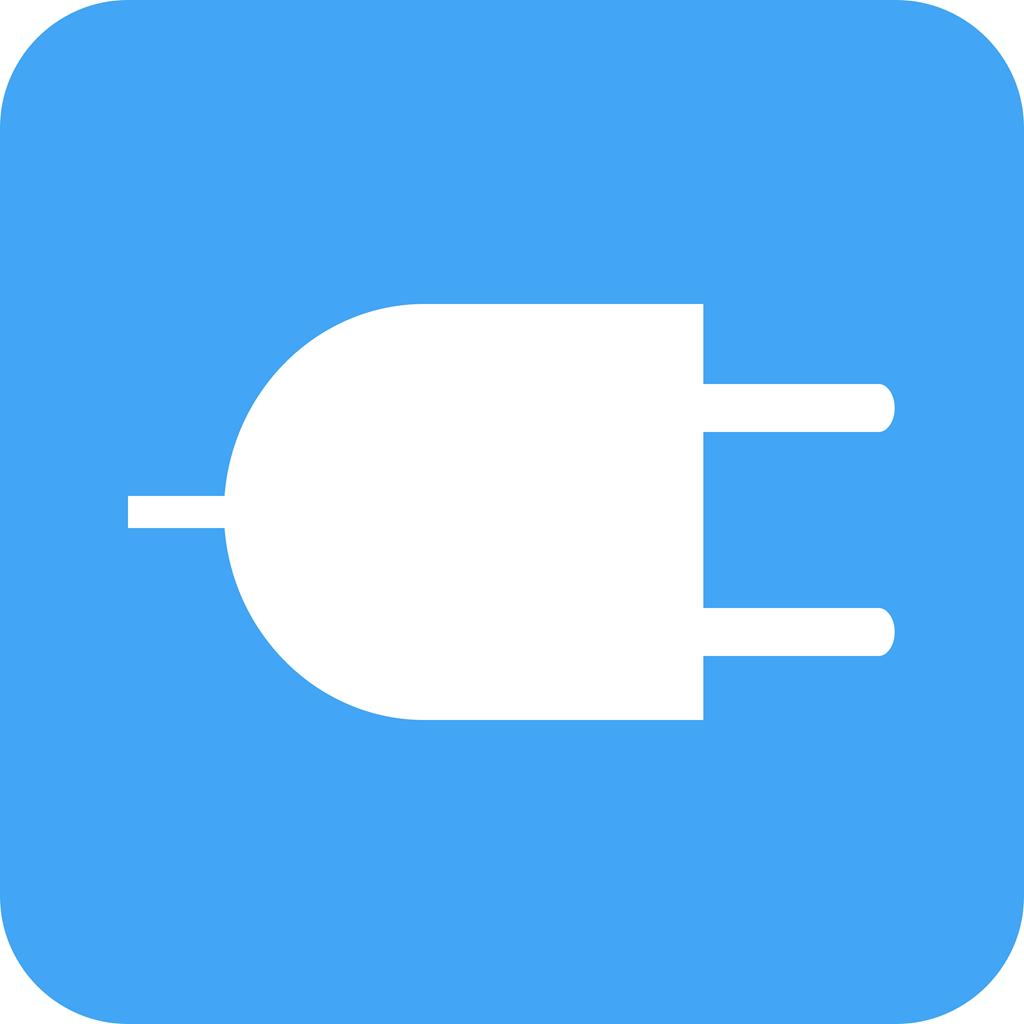 Plug I Flat Round Corner Icon - IconBunny