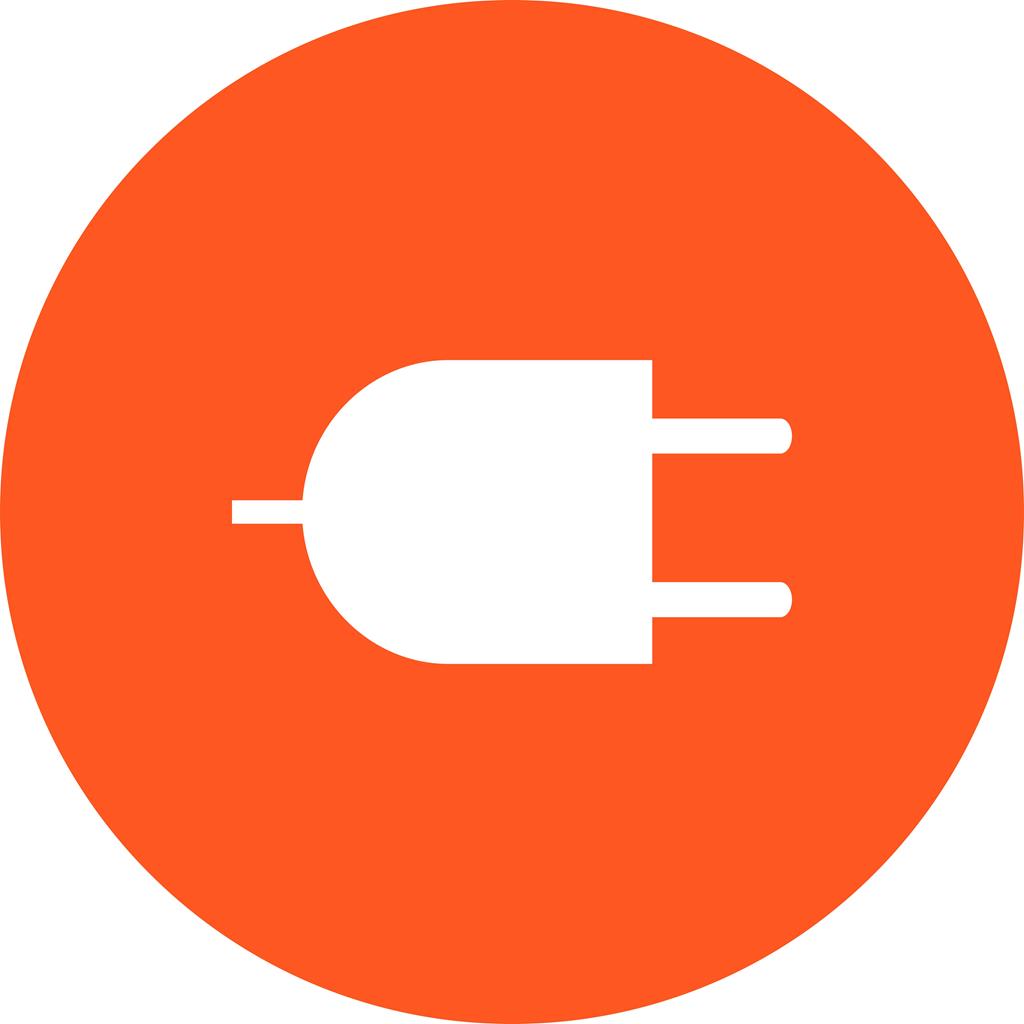 Plug I Flat Round Icon - IconBunny