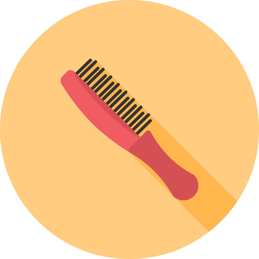 Hair Brush Flat Shadowed Icon