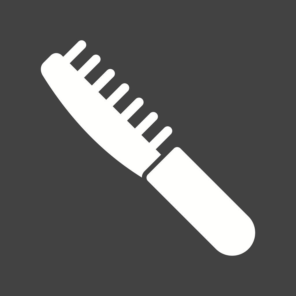 Hair Brush Glyph Inverted Icon