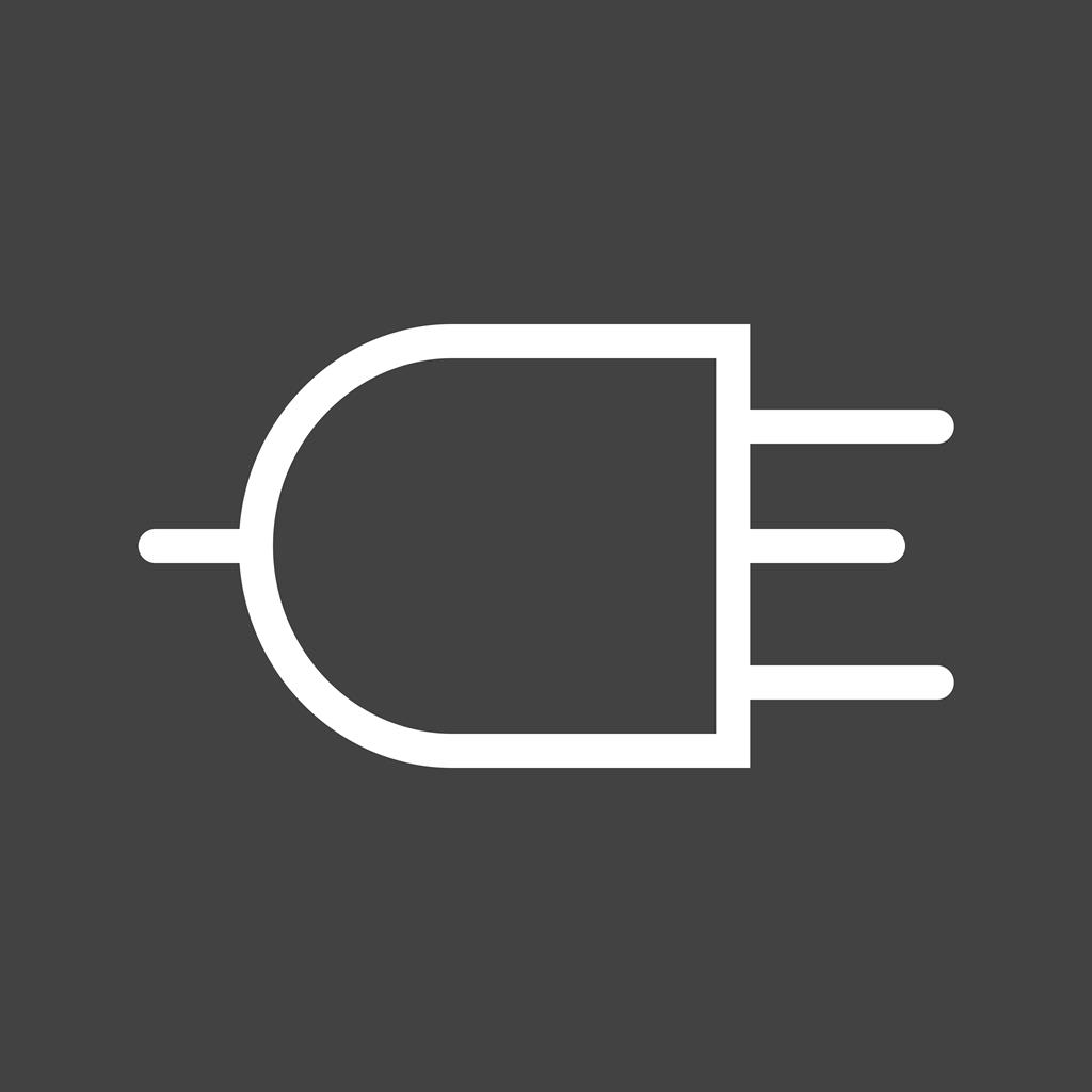 Plug II Line Inverted Icon - IconBunny