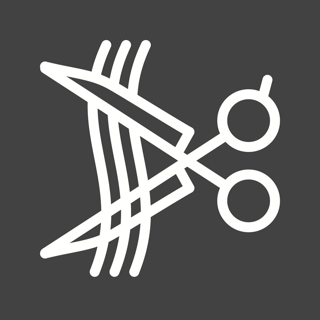 Hair Cut Line Inverted Icon