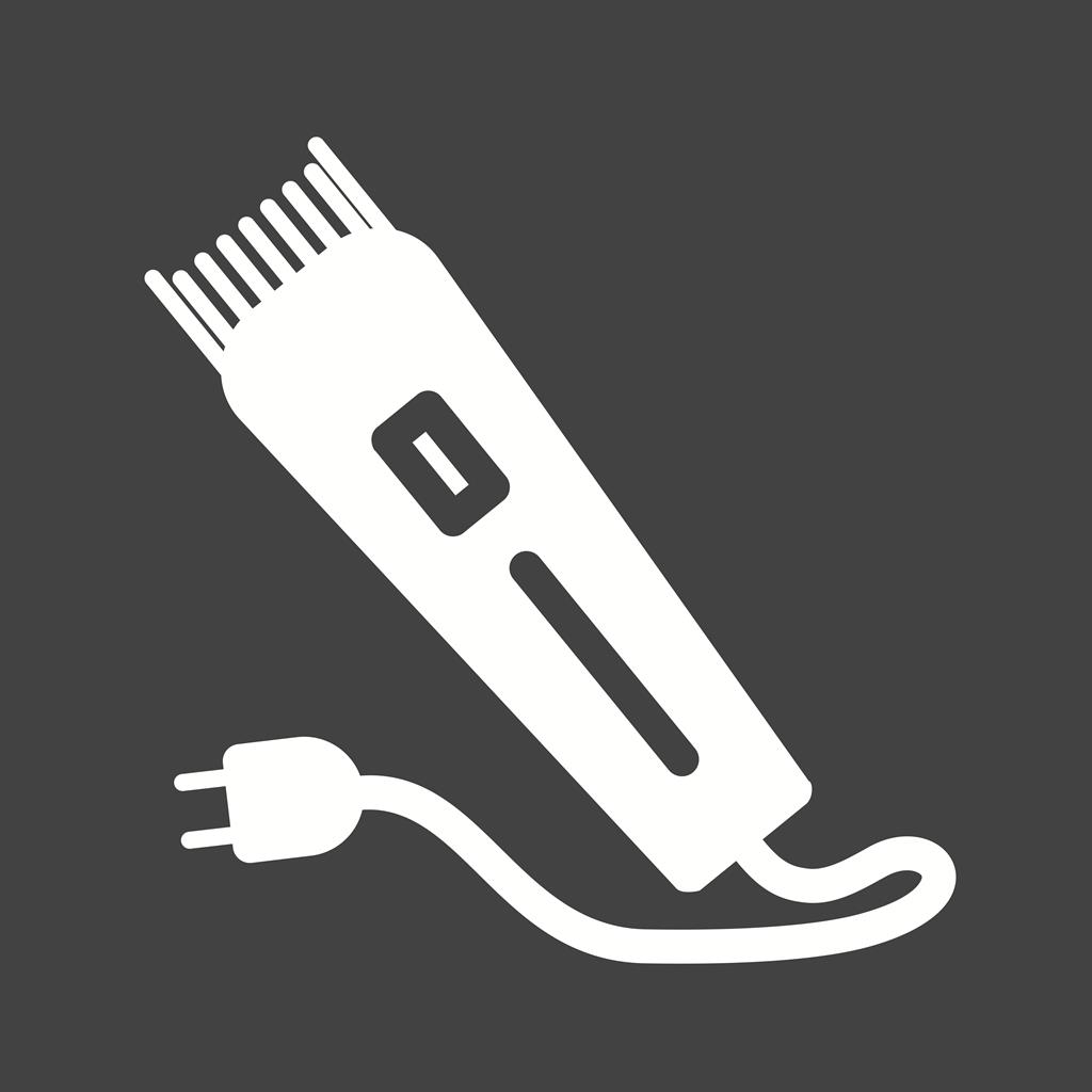 Electric Trimmer Glyph Inverted Icon