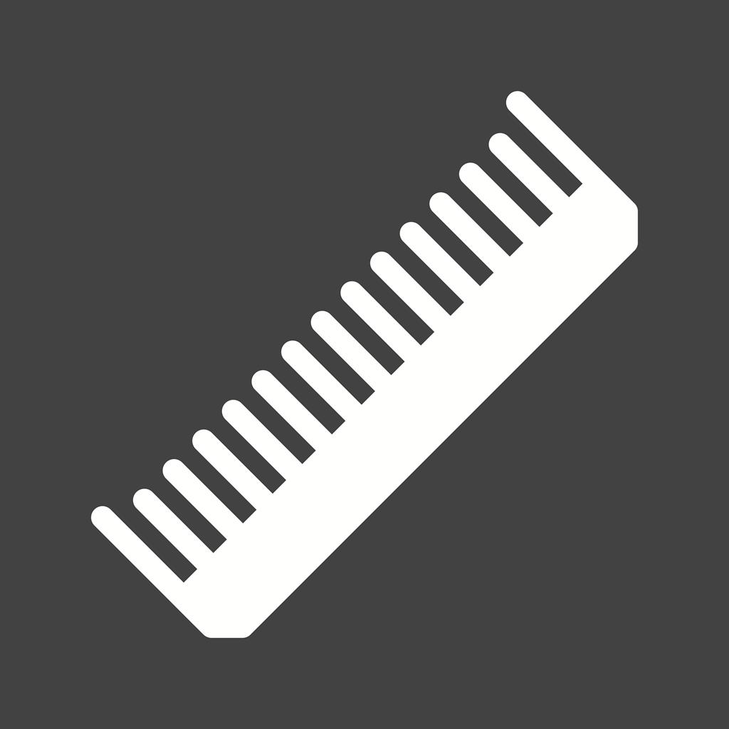 Thin Comb Glyph Inverted Icon