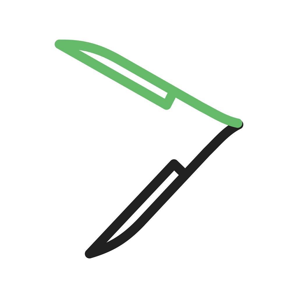 Double Blade Line Green Black Icon