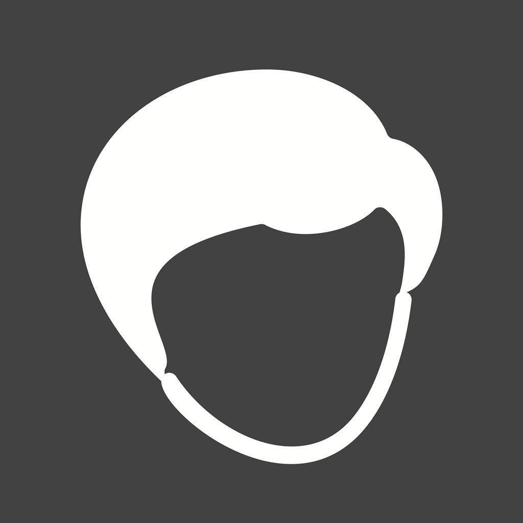 Short Hair Glyph Inverted Icon
