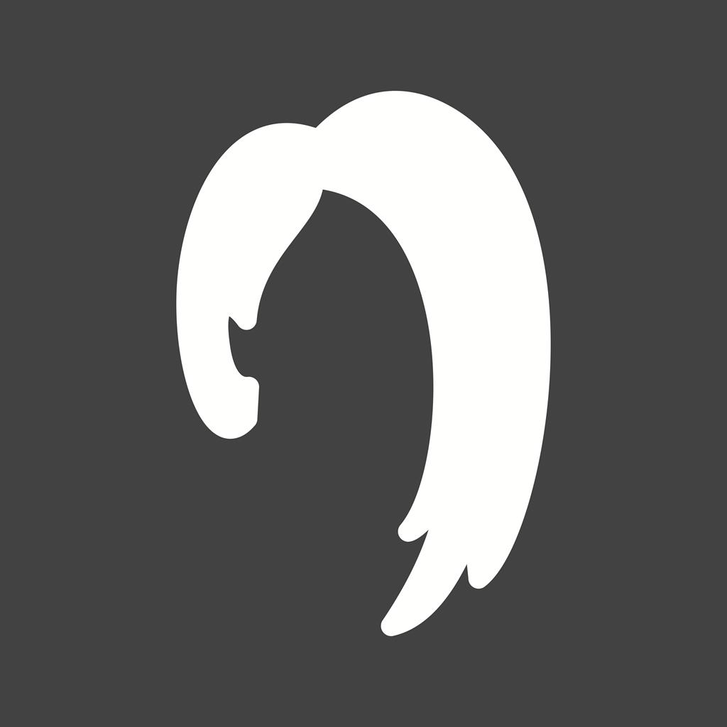 Long Hair Glyph Inverted Icon