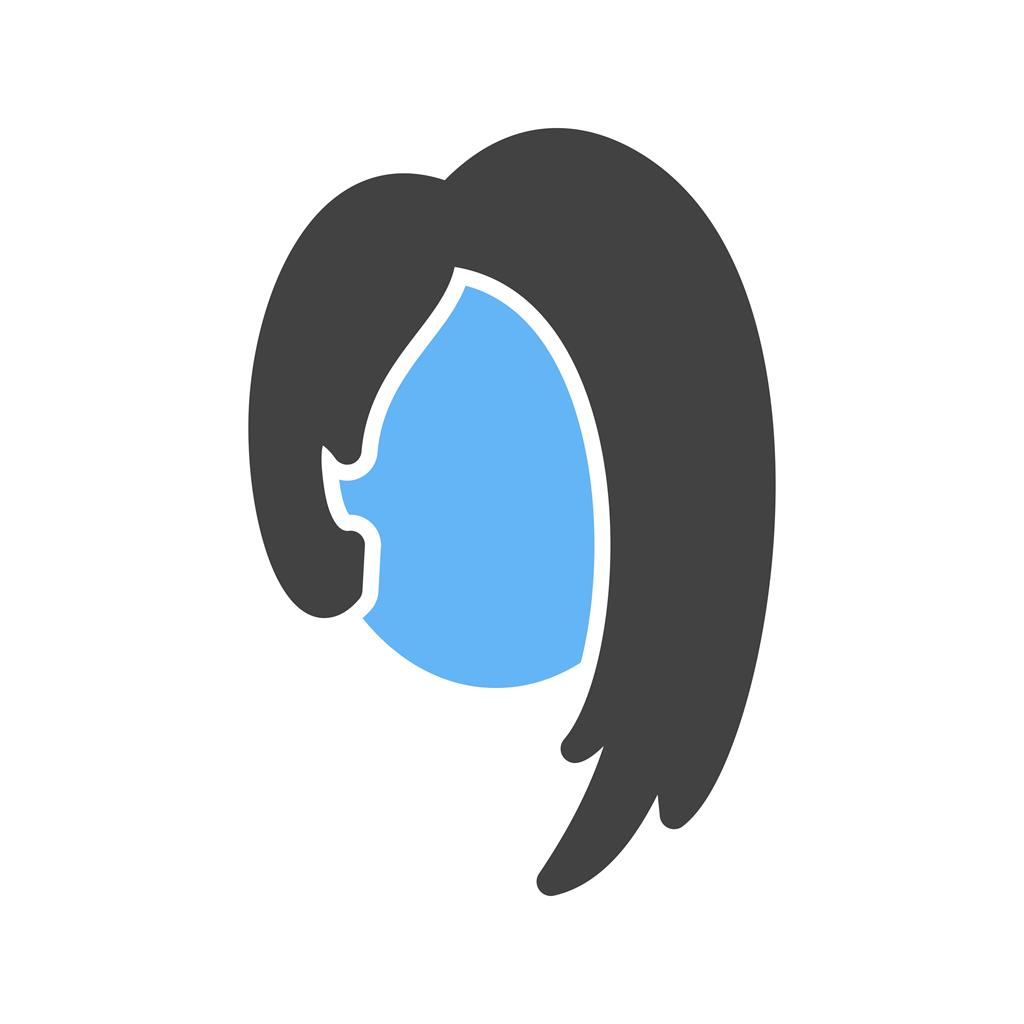 Long Hair Blue Black Icon